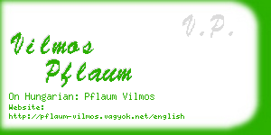 vilmos pflaum business card